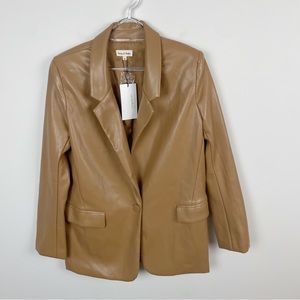 Aaron & Amber Creep It Real Vegan Blazer Beige Size Small